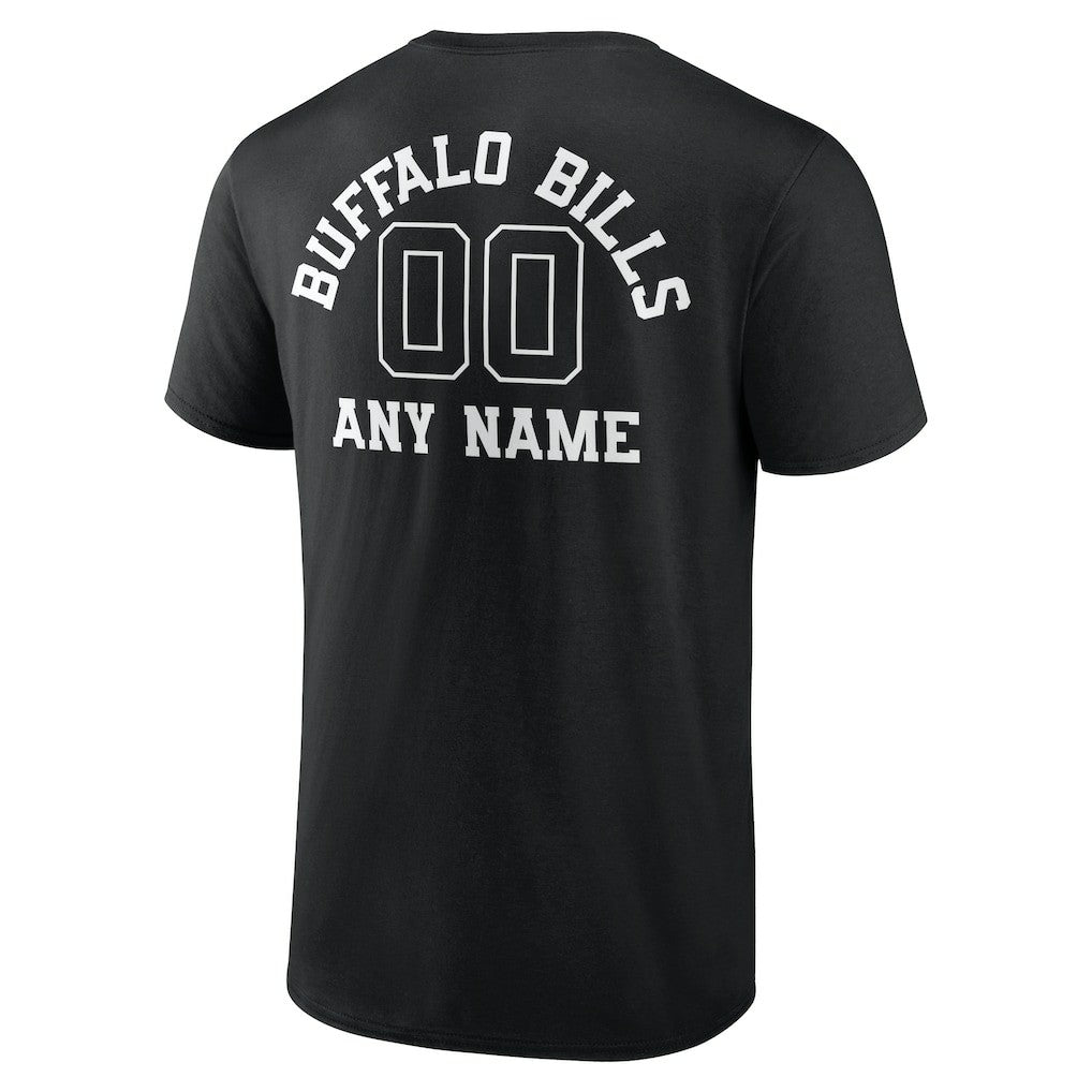 Buffalo Bills Personalized Name & Number Monochrome T-Shirt - Black on sale