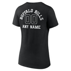 Buffalo Bills Women's Personalized Name & Number Monochrome V-Neck T-Shirt - Black on sale