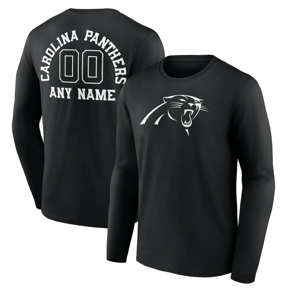 Carolina Panthers Personalized Name & Number Monochrome Long Sleeve T-Shirt - Black online