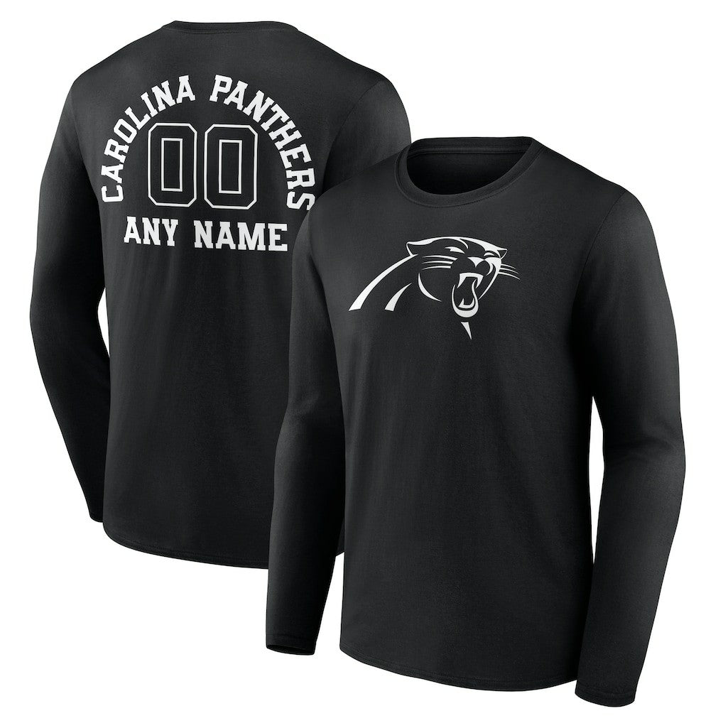 Carolina Panthers Personalized Name & Number Monochrome Long Sleeve T-Shirt - Black online