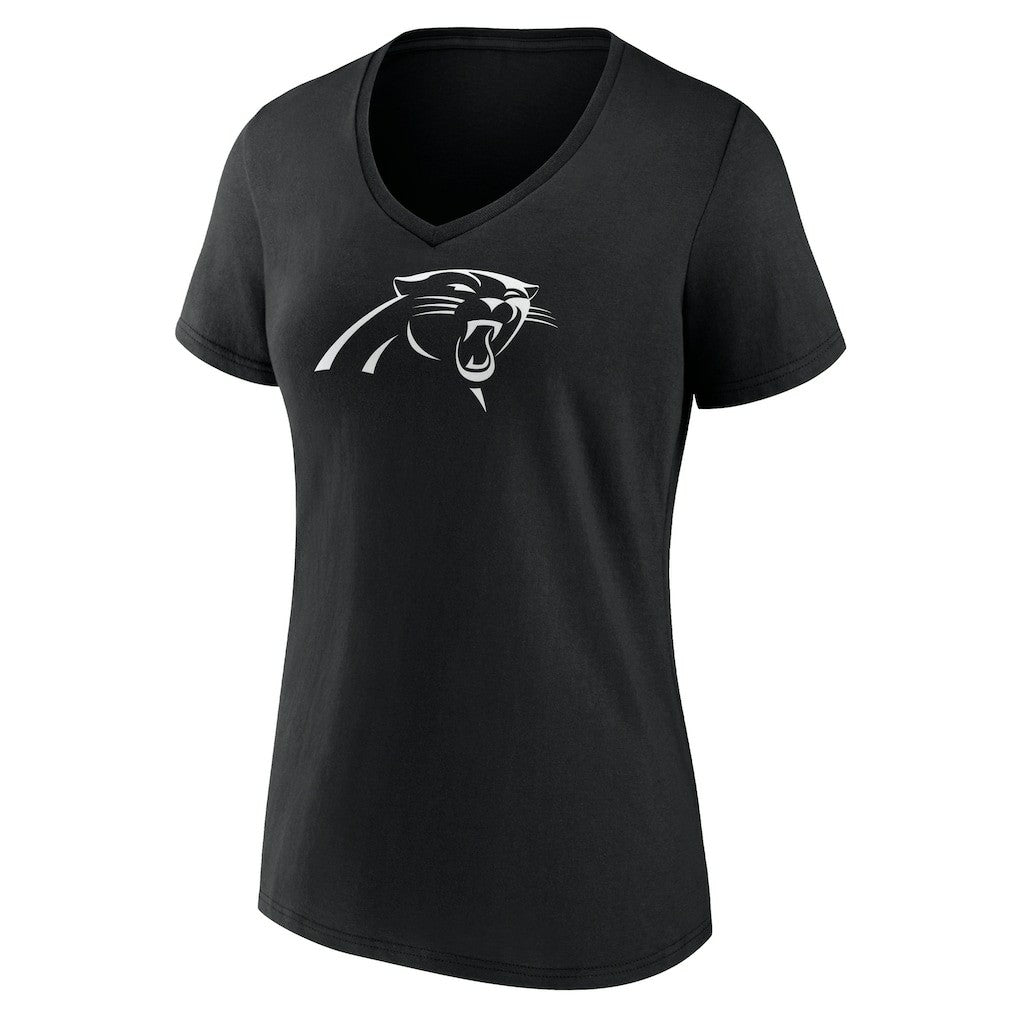 Carolina Panthers Women's Personalized Name & Number Monochrome V-Neck T-Shirt - Black outlet