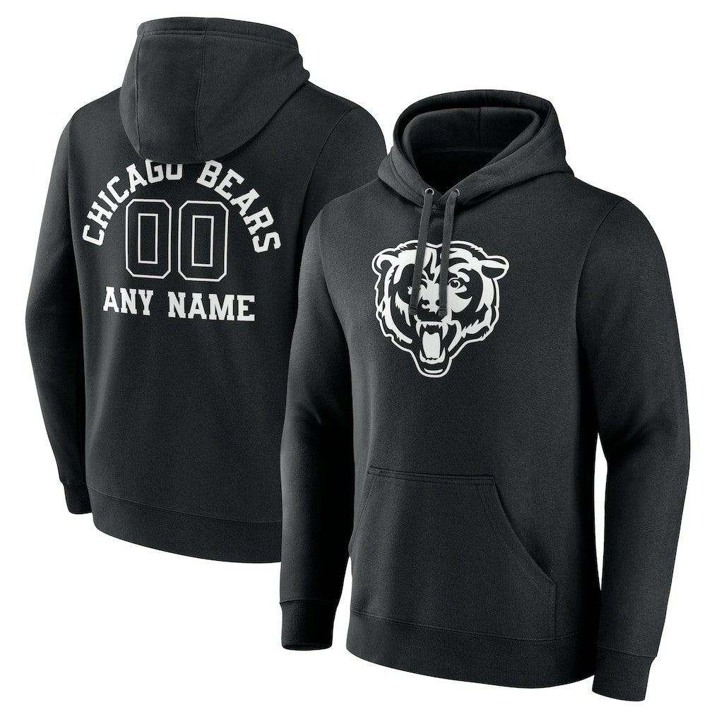 Chicago Bears Personalized Name & Number Pullover Hoodie - Black on sale