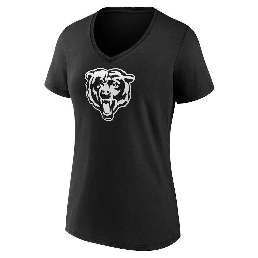 Chicago Bears Women's Personalized Name & Number Monochrome V-Neck T-Shirt - Black on sale