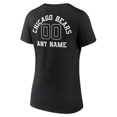Chicago Bears Women's Personalized Name & Number Monochrome V-Neck T-Shirt - Black on sale