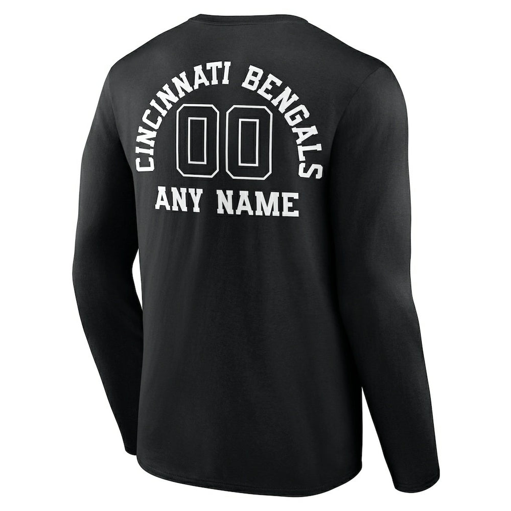 Cincinnati Bengals Personalized Name & Number Monochrome Long Sleeve T-Shirt - Black online