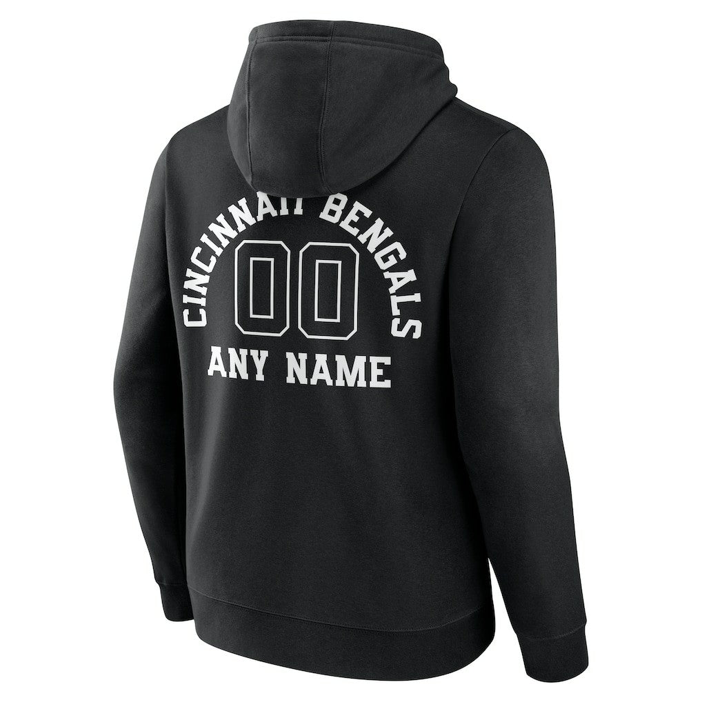 Cincinnati Bengals Personalized Name & Number Pullover Hoodie - Black discount