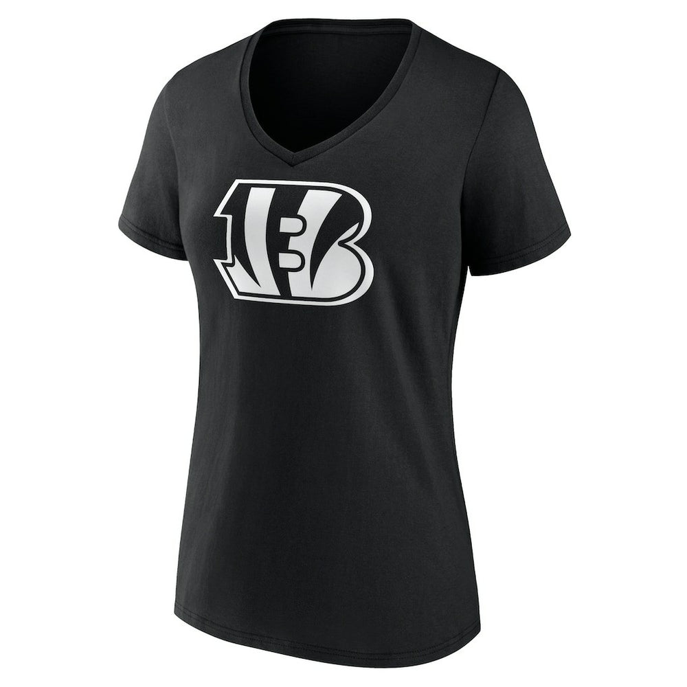 Cincinnati Bengals Women's Personalized Name & Number Monochrome V-Neck T-Shirt - Black cheap