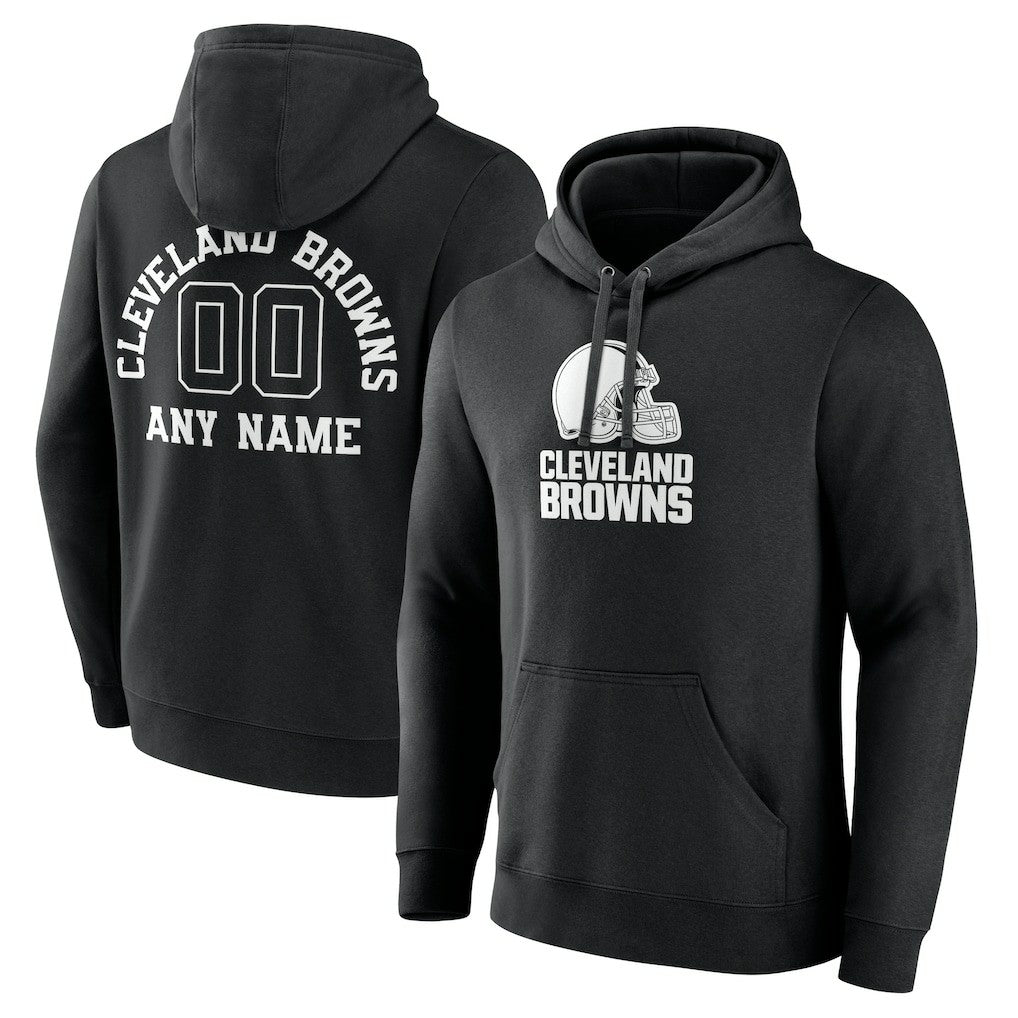 Cleveland Browns Personalized Name & Number Pullover Hoodie - Black discount