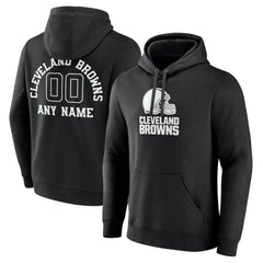 Cleveland Browns Personalized Name & Number Pullover Hoodie - Black discount