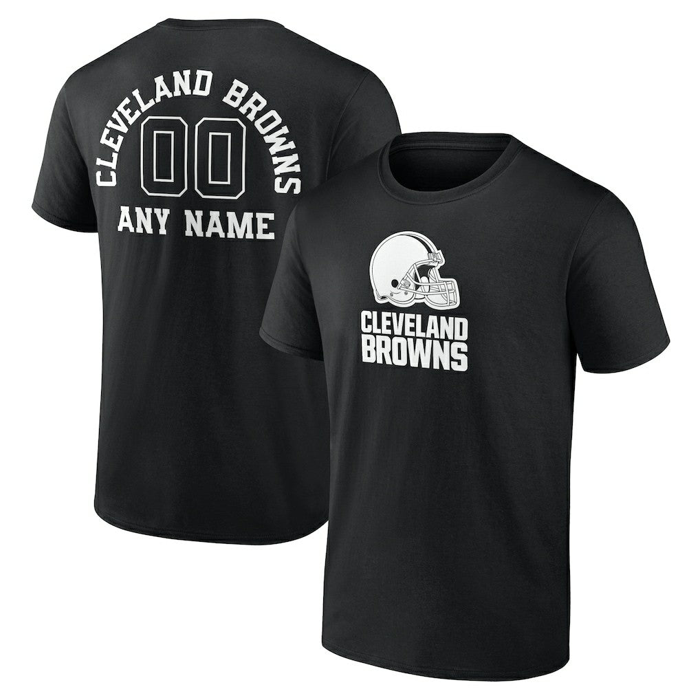 Cleveland Browns Personalized Name & Number Monochrome T-Shirt - Black outlet