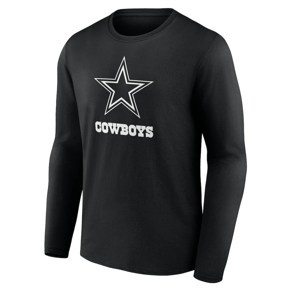 Dallas Cowboys Personalized Name & Number Monochrome Long Sleeve T-Shirt - Black cheap