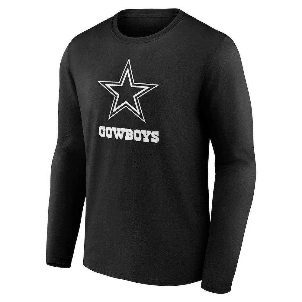 Dallas Cowboys Personalized Name & Number Monochrome Long Sleeve T-Shirt - Black cheap