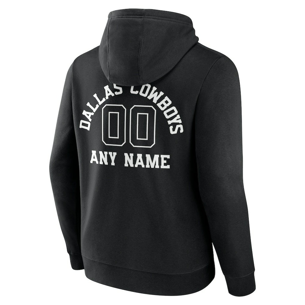 Dallas Cowboys Personalized Name & Number Pullover Hoodie - Black discount