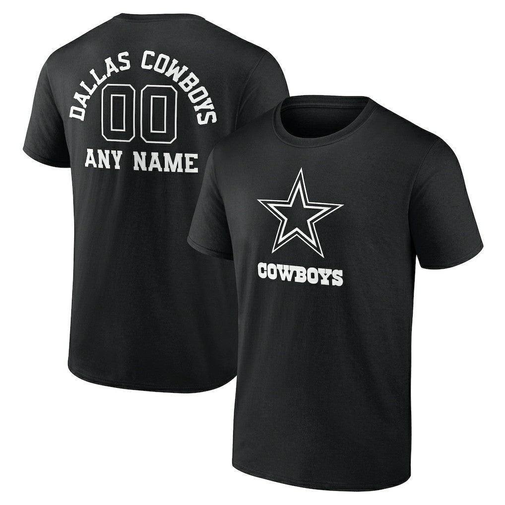 Dallas Cowboys Personalized Name & Number Monochrome T-Shirt - Black for sale