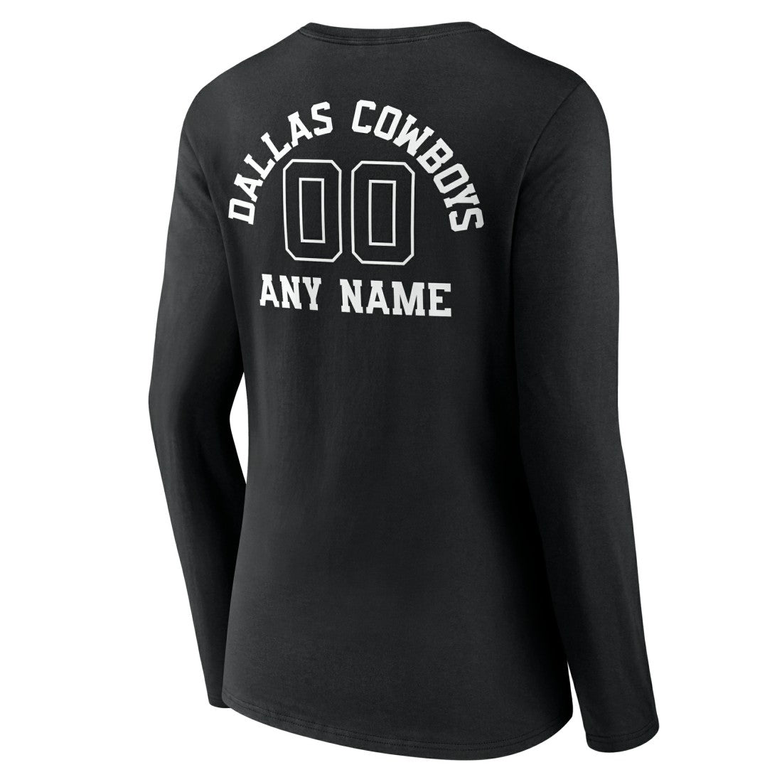 Dallas Cowboys Women's Personalized Name & Number Monochrome Long Sleeve V-Neck T-Shirt - Black cheap
