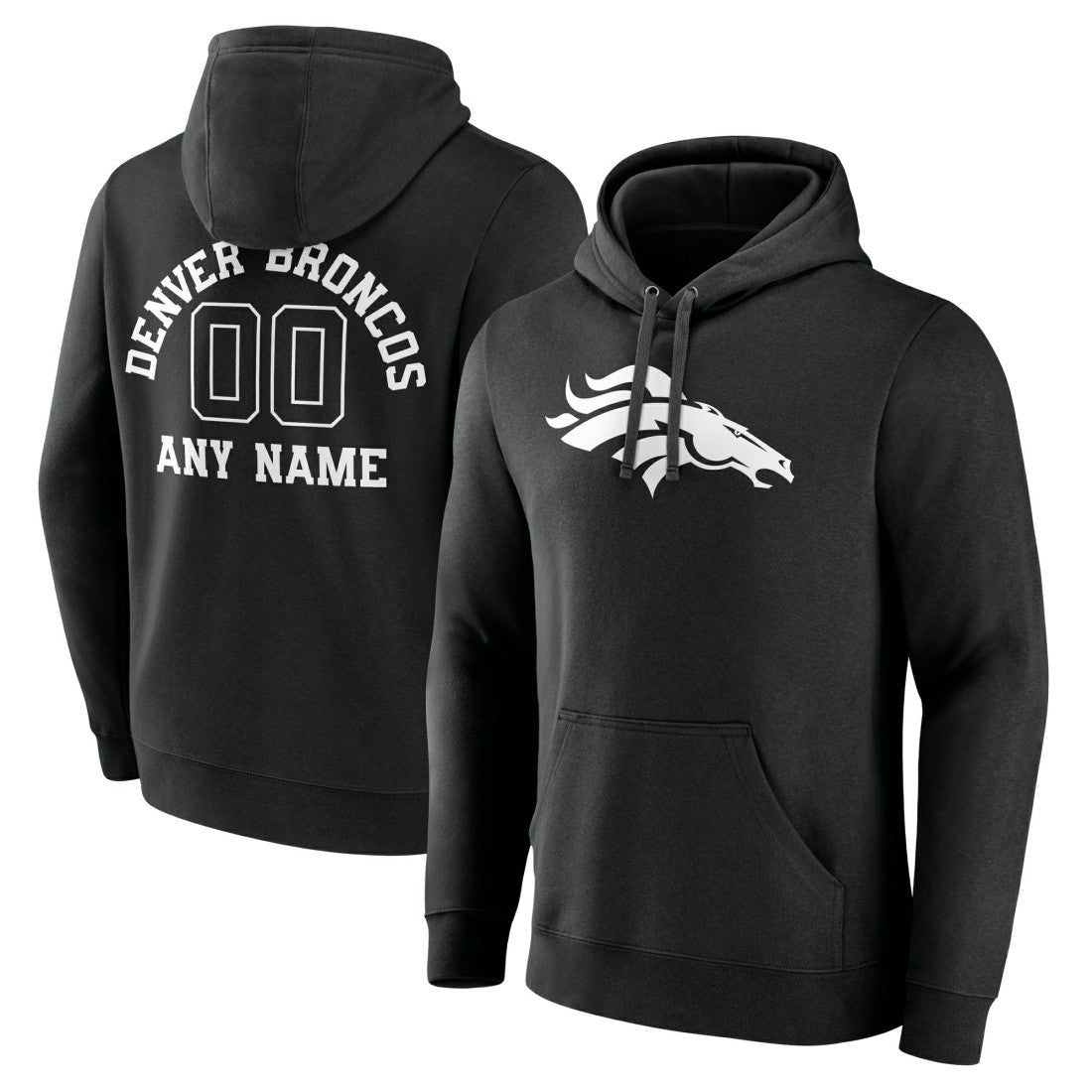 Denver Broncos Personalized Name & Number Pullover Hoodie - Black cheap