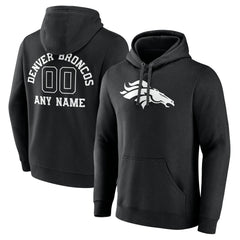 Denver Broncos Personalized Name & Number Pullover Hoodie - Black cheap