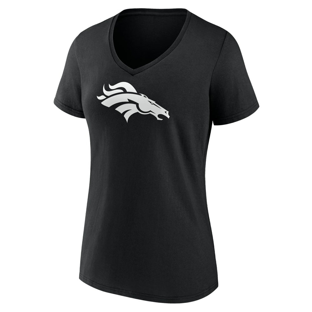 Denver Broncos Women's Personalized Name & Number Monochrome V-Neck T-Shirt - Black cheap