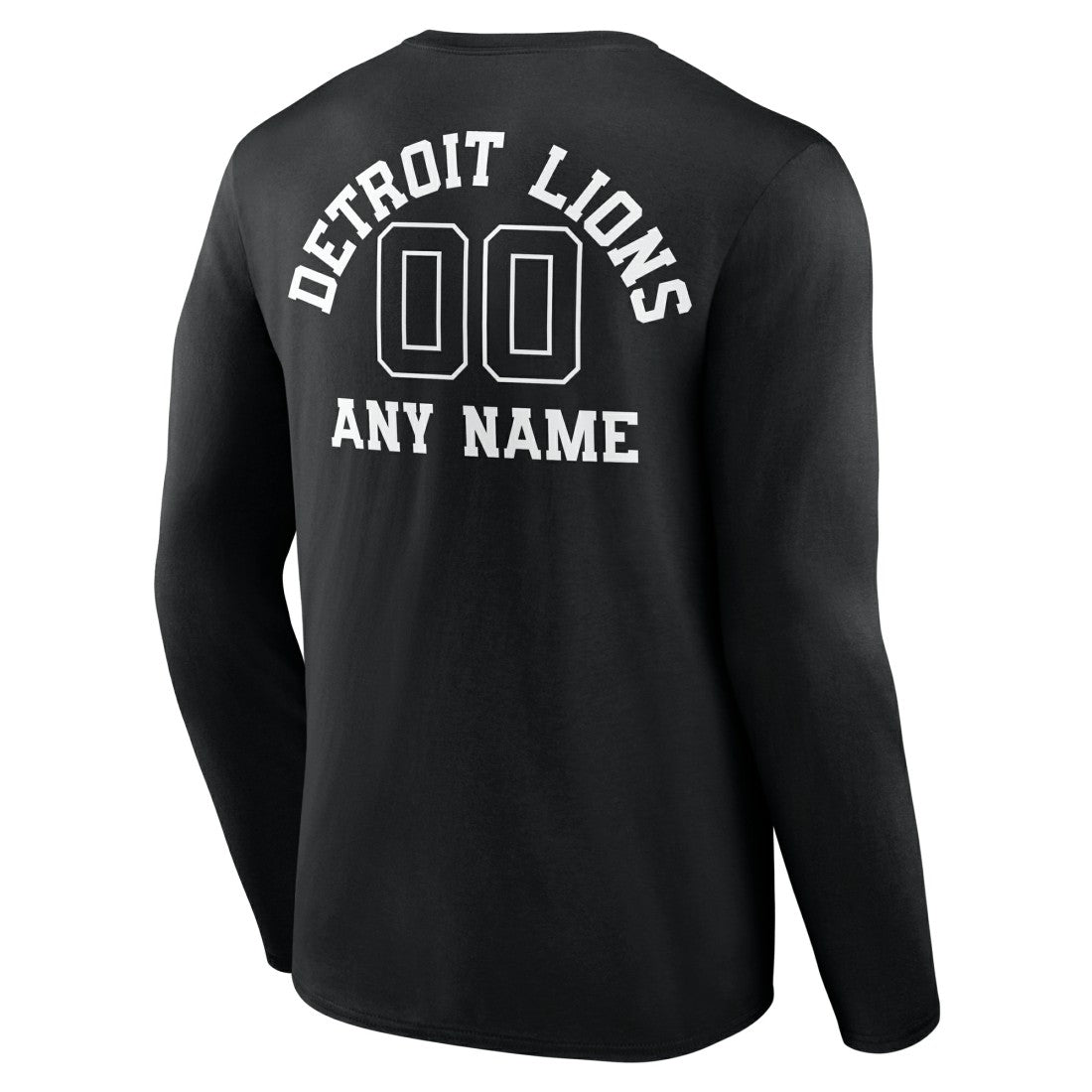 Detroit Lions Personalized Name & Number Monochrome Long Sleeve T-Shirt - Black sale