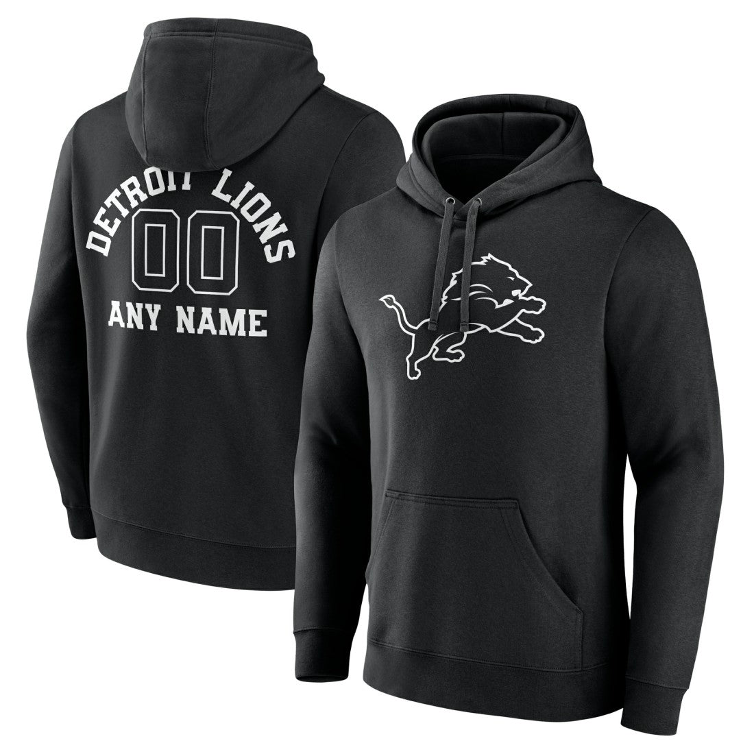 Detroit Lions Personalized Name & Number Pullover Hoodie - Black outlet