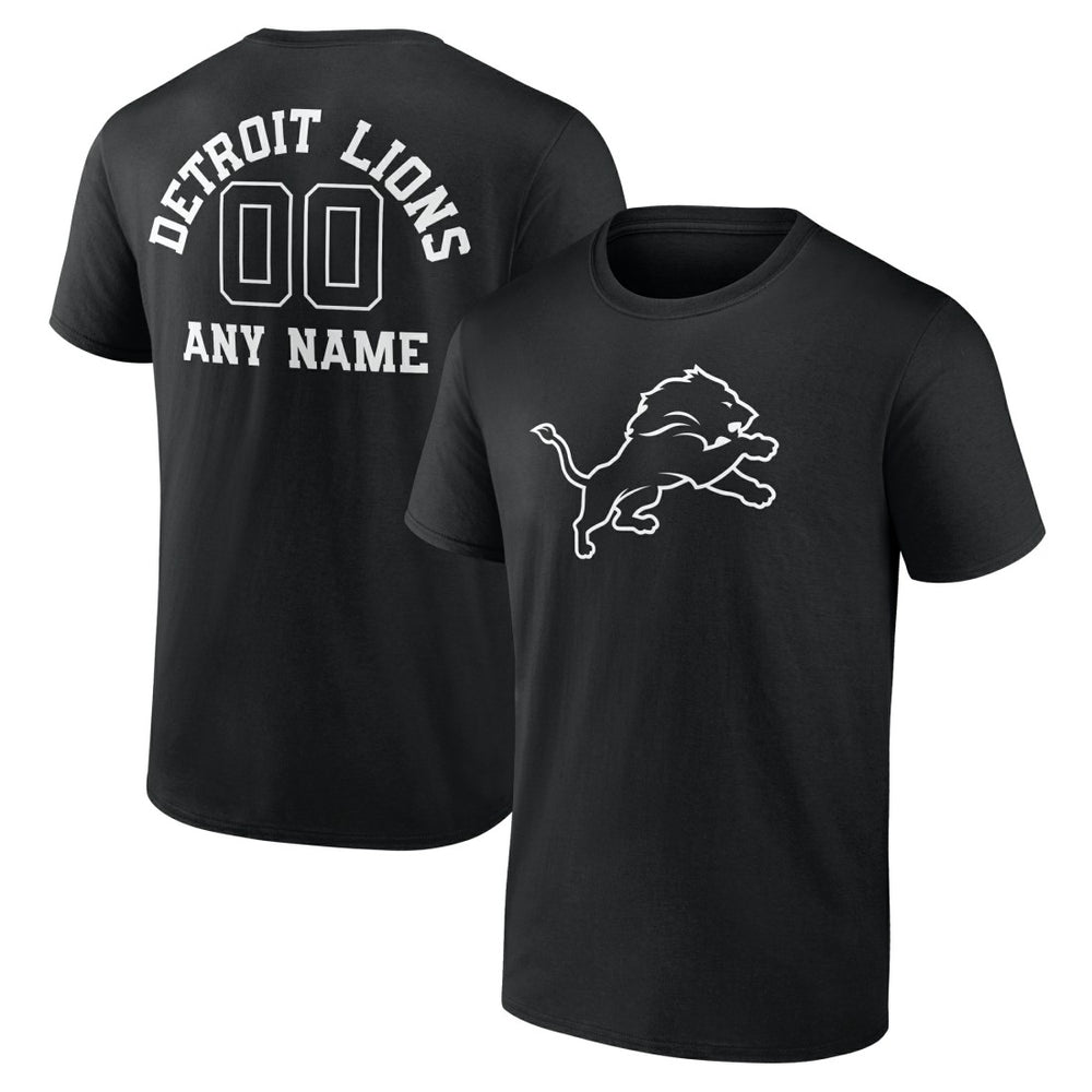 Detroit Lions Personalized Name & Number Monochrome T-Shirt - Black sale