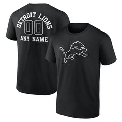 Detroit Lions Personalized Name & Number Monochrome T-Shirt - Black sale