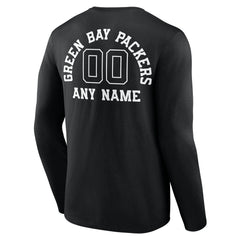 Green Bay Packers Personalized Name & Number Monochrome Long Sleeve T-Shirt - Black online