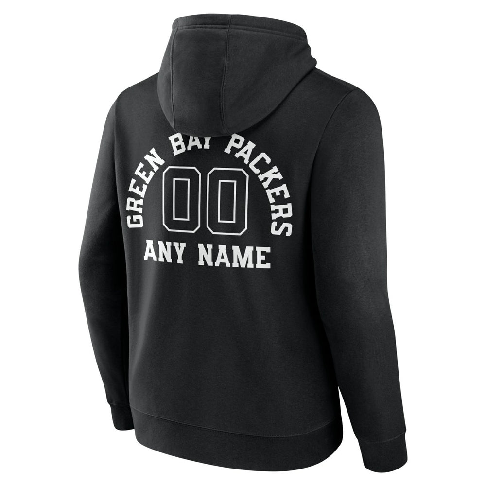 Green Bay Packers Personalized Name & Number Pullover Hoodie - Black cheap