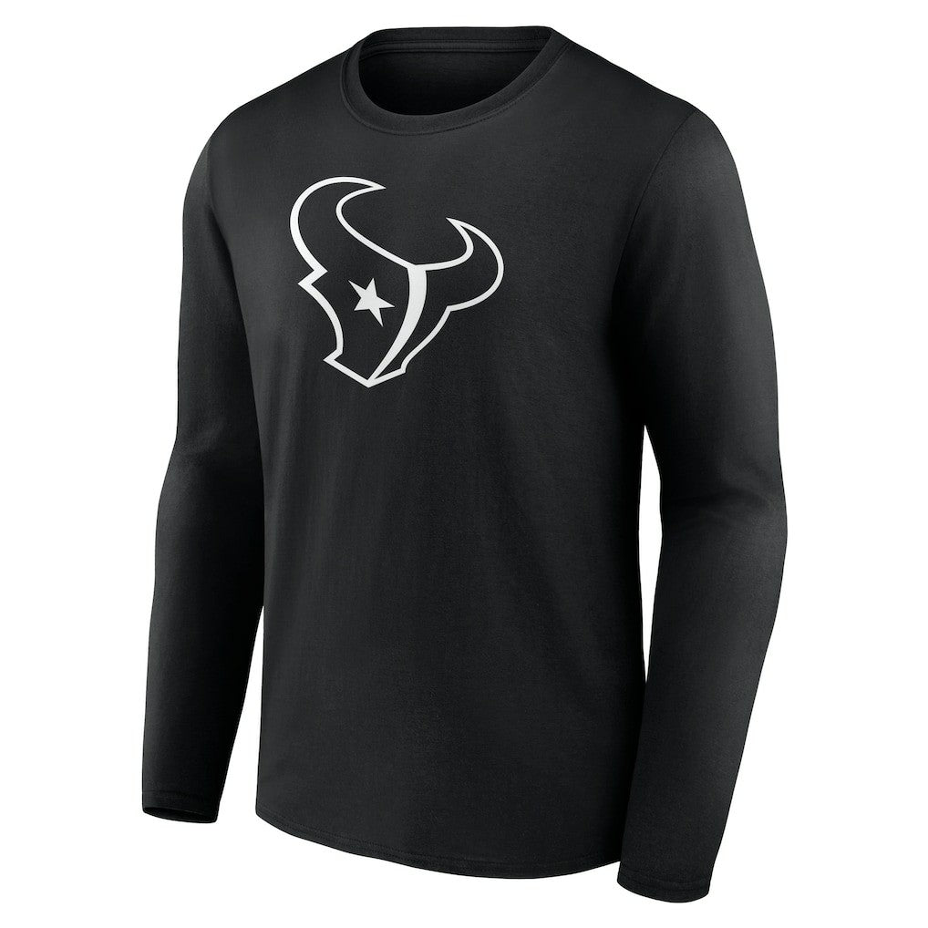 Houston Texans Personalized Name & Number Monochrome Long Sleeve T-Shirt - Black on sale