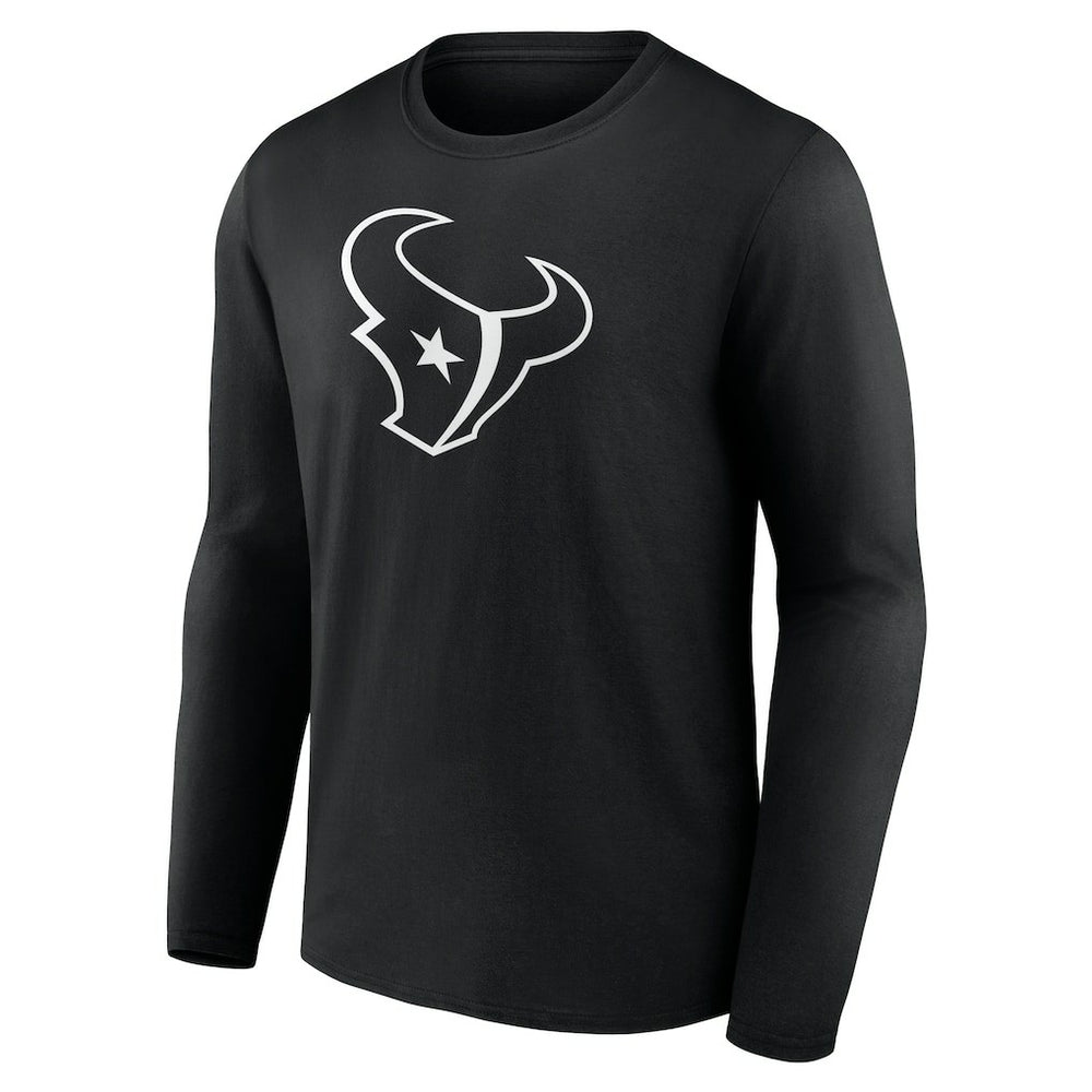 Houston Texans Personalized Name & Number Monochrome Long Sleeve T-Shirt - Black on sale