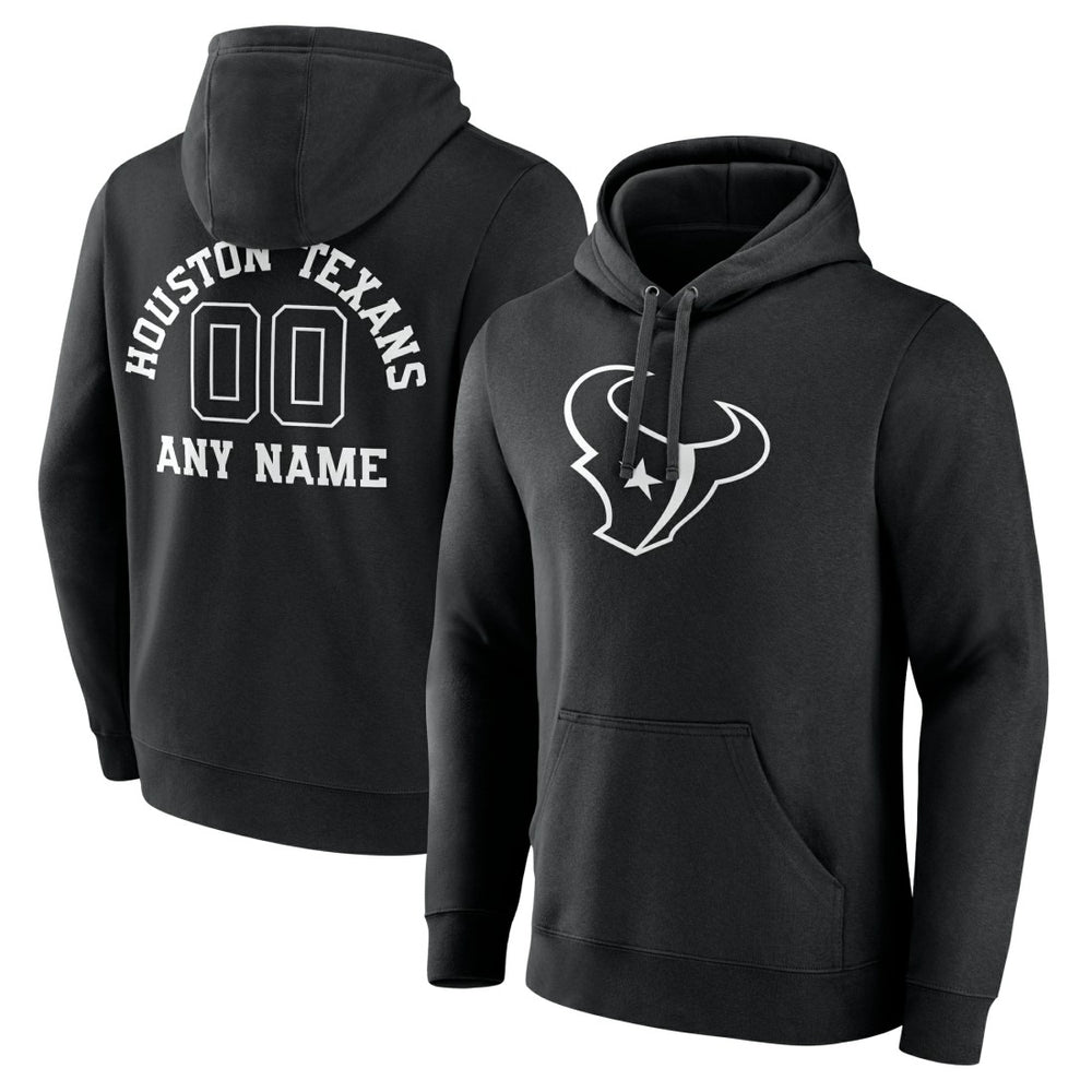 Houston Texans Personalized Name & Number Pullover Hoodie - Black on sale