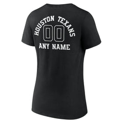 Houston Texans Women's Personalized Name & Number Monochrome V-Neck T-Shirt - Black online