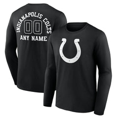 Indianapolis Colts Personalized Name & Number Monochrome Long Sleeve T-Shirt - Black online
