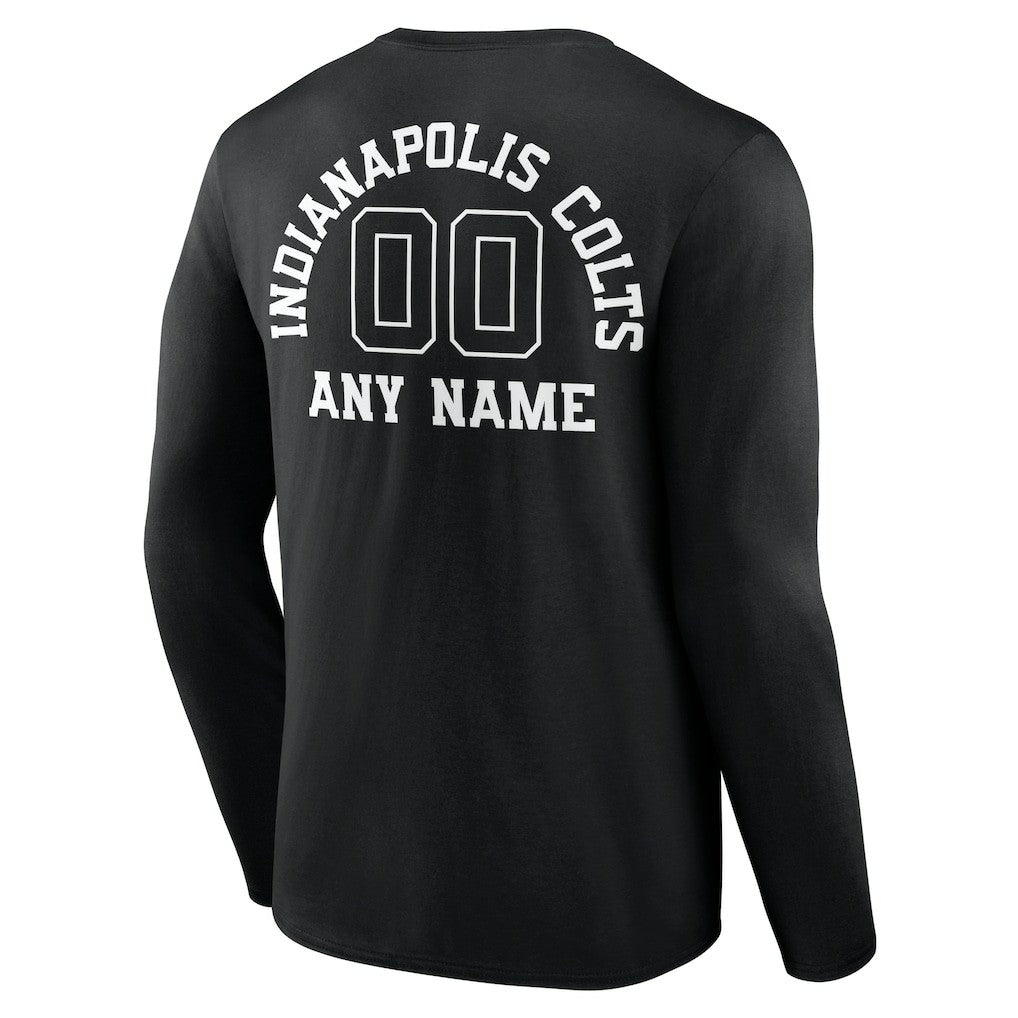 Indianapolis Colts Personalized Name & Number Monochrome Long Sleeve T-Shirt - Black online