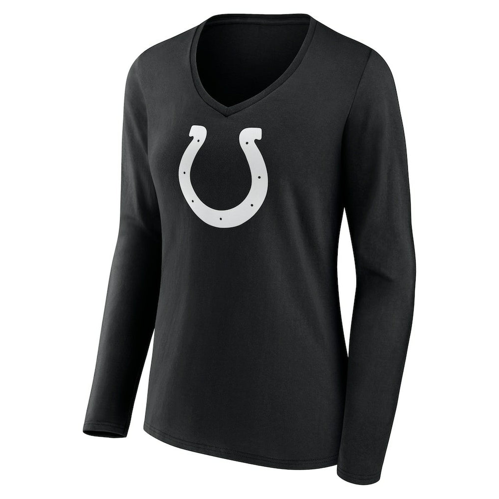 Indianapolis Colts Women's Personalized Name & Number Monochrome Long Sleeve V-Neck T-Shirt - Black sale