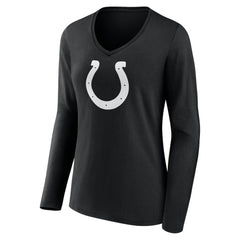 Indianapolis Colts Women's Personalized Name & Number Monochrome Long Sleeve V-Neck T-Shirt - Black sale
