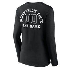 Indianapolis Colts Women's Personalized Name & Number Monochrome Long Sleeve V-Neck T-Shirt - Black sale