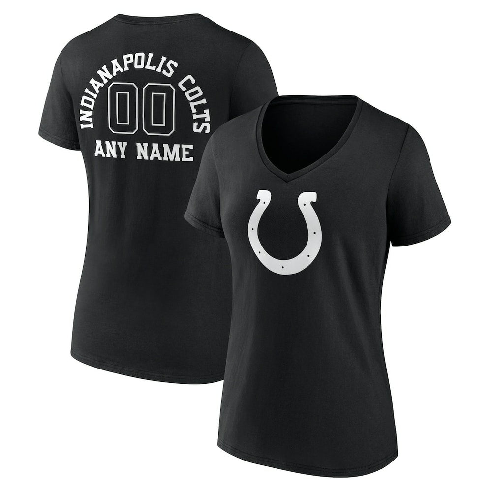 Indianapolis Colts Women's Personalized Name & Number Monochrome V-Neck T-Shirt - Black sale