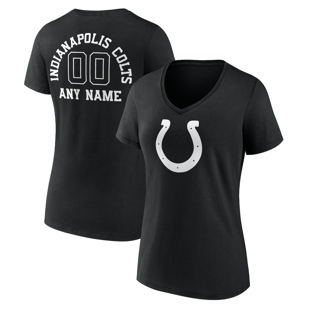 Indianapolis Colts Women's Personalized Name & Number Monochrome V-Neck T-Shirt - Black sale