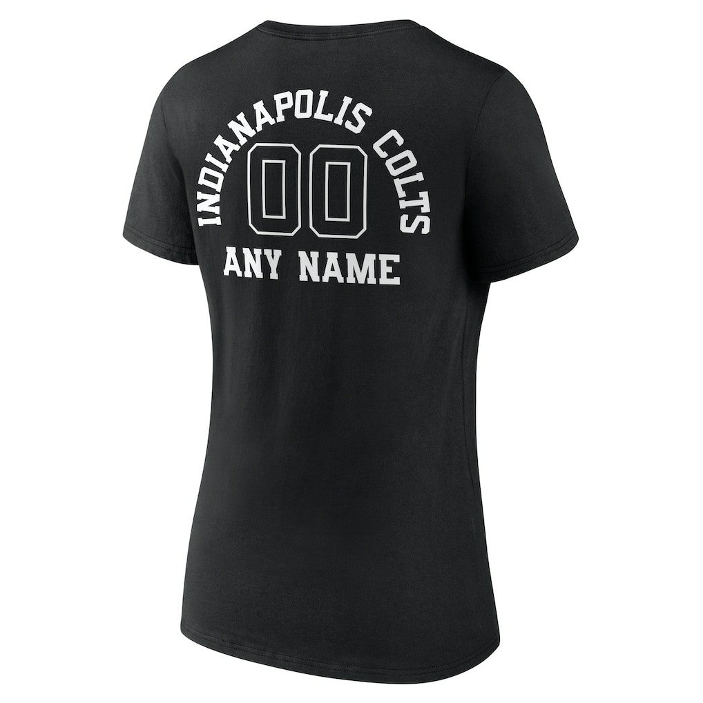 Indianapolis Colts Women's Personalized Name & Number Monochrome V-Neck T-Shirt - Black sale