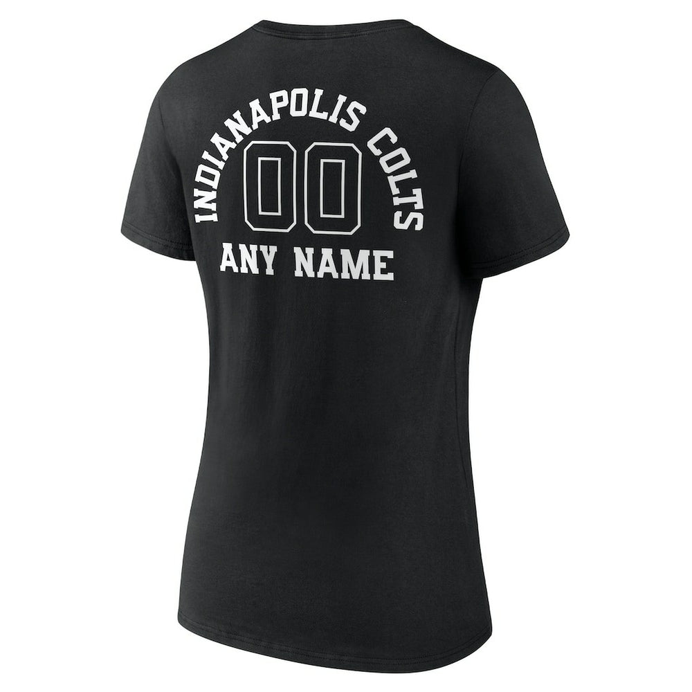 Indianapolis Colts Women's Personalized Name & Number Monochrome V-Neck T-Shirt - Black sale