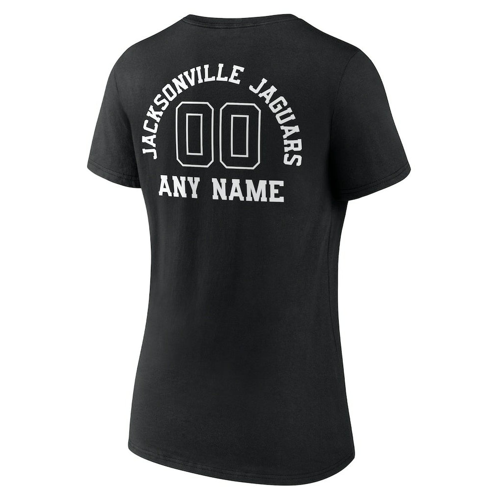 Jacksonville Jaguars Women's Personalized Name & Number Monochrome V-Neck T-Shirt - Black online