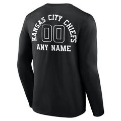 Kansas City Chiefs Personalized Name & Number Monochrome Long Sleeve T-Shirt - Black discount