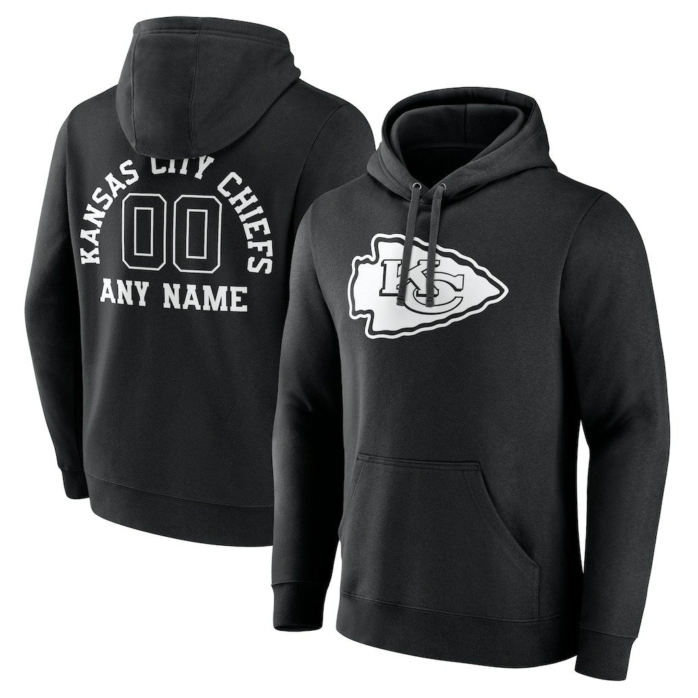 Kansas City Chiefs Personalized Name & Number Pullover Hoodie - Black sale
