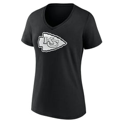Kansas City Chiefs Women's Personalized Name & Number Monochrome V-Neck T-Shirt - Black for sale