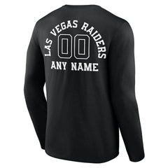 Las Vegas Raiders Personalized Name & Number Monochrome Long Sleeve T-Shirt - Black on sale