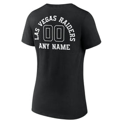 Las Vegas Raiders Women's Personalized Name & Number Monochrome V-Neck T-Shirt - Black for sale
