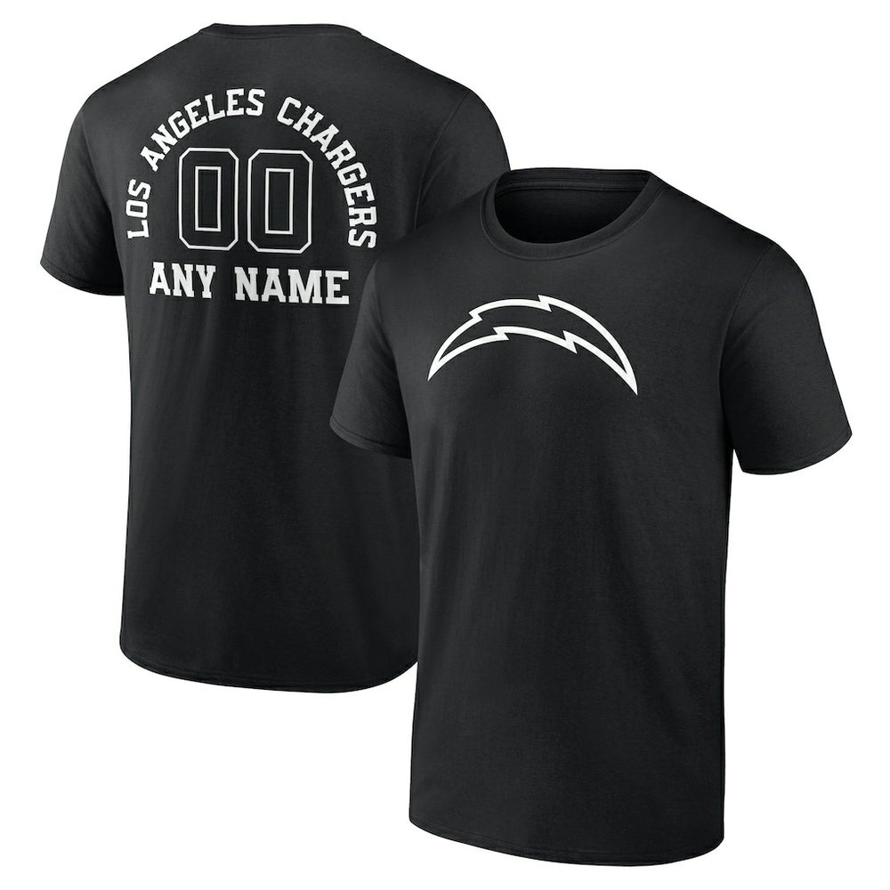 Los Angeles Chargers Personalized Name & Number Monochrome T-Shirt - Black outlet