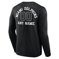 Miami Dolphins Personalized Name & Number Monochrome Long Sleeve T-Shirt - Black online