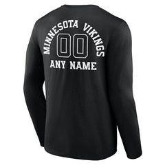 Minnesota Vikings Personalized Name & Number Monochrome Long Sleeve T-Shirt - Black sale